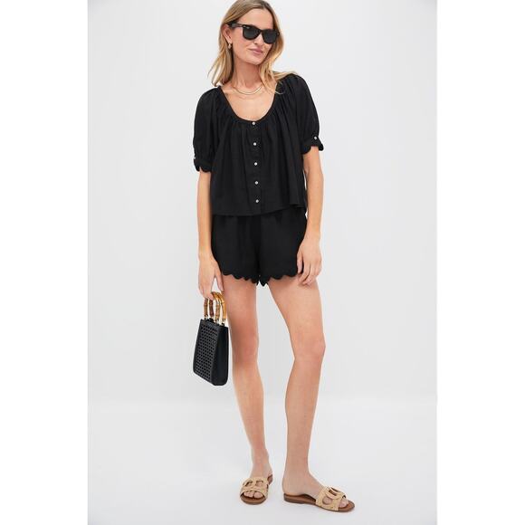 TUCKERNUCK Black Linen Tully Top Size L NWT Retail $128 Tuckernuck - Picture 7 of 8